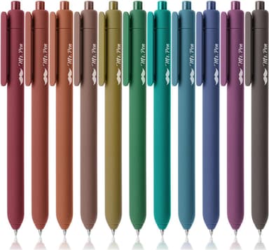 Mr. Pen- Retractable Gel Pens, 11 Pack, Dark Vintage Color Ink, Fine Point 0.7 mm, Fast Dry